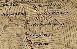 Claybarns on 1750s map of Scotland